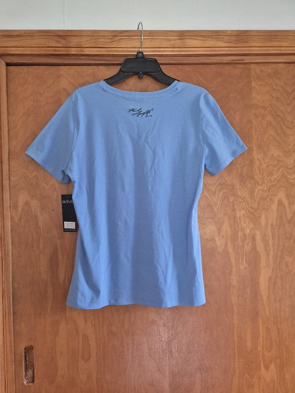 Karl Lagerfeld Paris Sky Blue Crewneck Tee, Size S